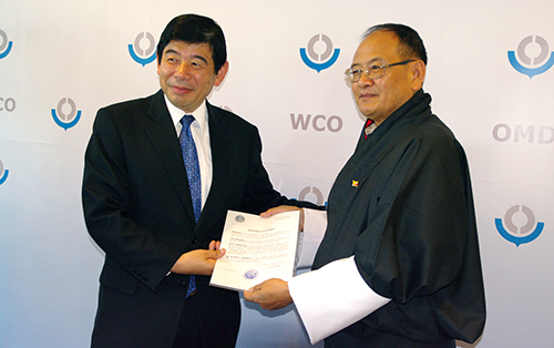 WCO Secretary General Kunio Mikuriya and H.E. the Ambassador of the Kingdom of Bhutan in Brussels Sonam Tshong