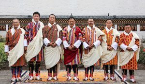 Dasho Nim Dorji (second from the right) with other Secretaries appointed by His Majesty the King.