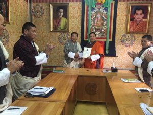 Signing of the Ministry's APA for FY 2016-17 between Hon'ble Lyonpo and Dasho Secretary