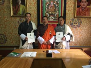 Signing of Department of Revenue and Customs APA for FY 2016-17 between Dasho Secretary and Director Yonten Namgyel