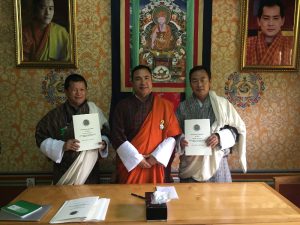 Signing of Department of National Budget APA for FY 2016-17 between Dasho Secretary and Director Lekzang Dorji 